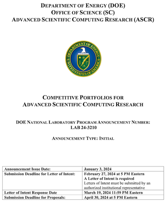 Competitive Portfolios for Advanced Scientific Computing Research