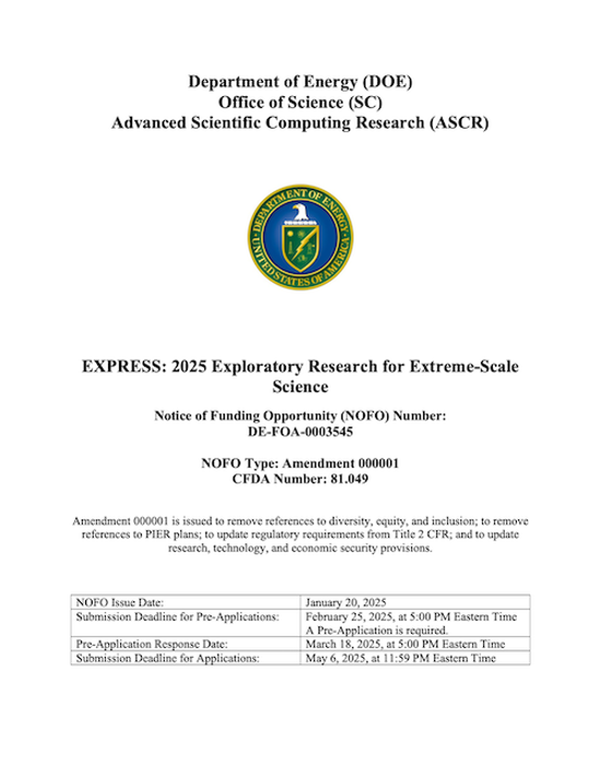 Exploratory Research for Extreme-Scale Science (EXPRESS)