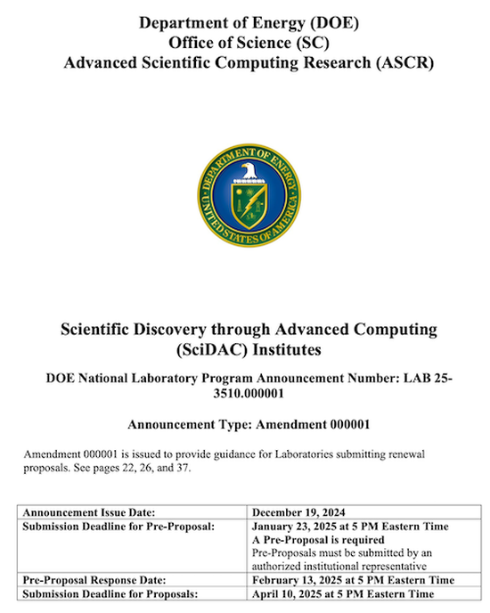 Scientific Discovery through Advanced Computing (SciDAC) Institutes