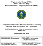 Competitive Portfolios for Advanced Scientific Computing Research: Data Management and Visualization